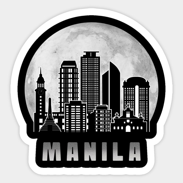 Manila NCR Skyline Full Moon Sticker by travel2xplanet